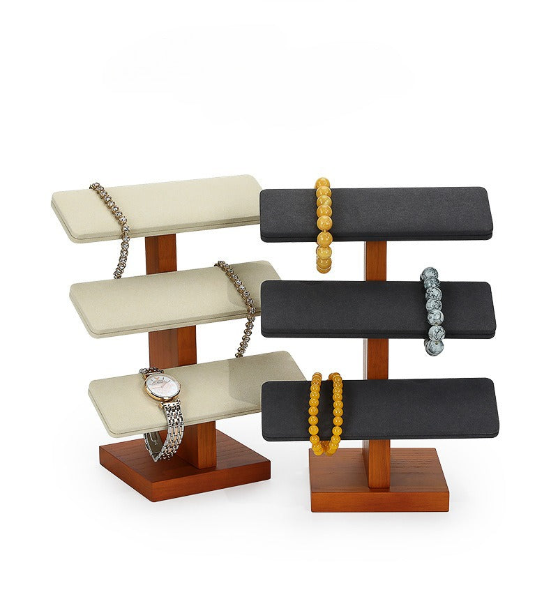 bracelet display - Wooden Wood Bracelet Display Stand C01905 front view