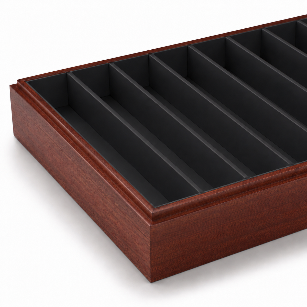 bracelet display and watch display - 11 Black Wooden Bracelet Display Tray Watch T025C11-BK detail view