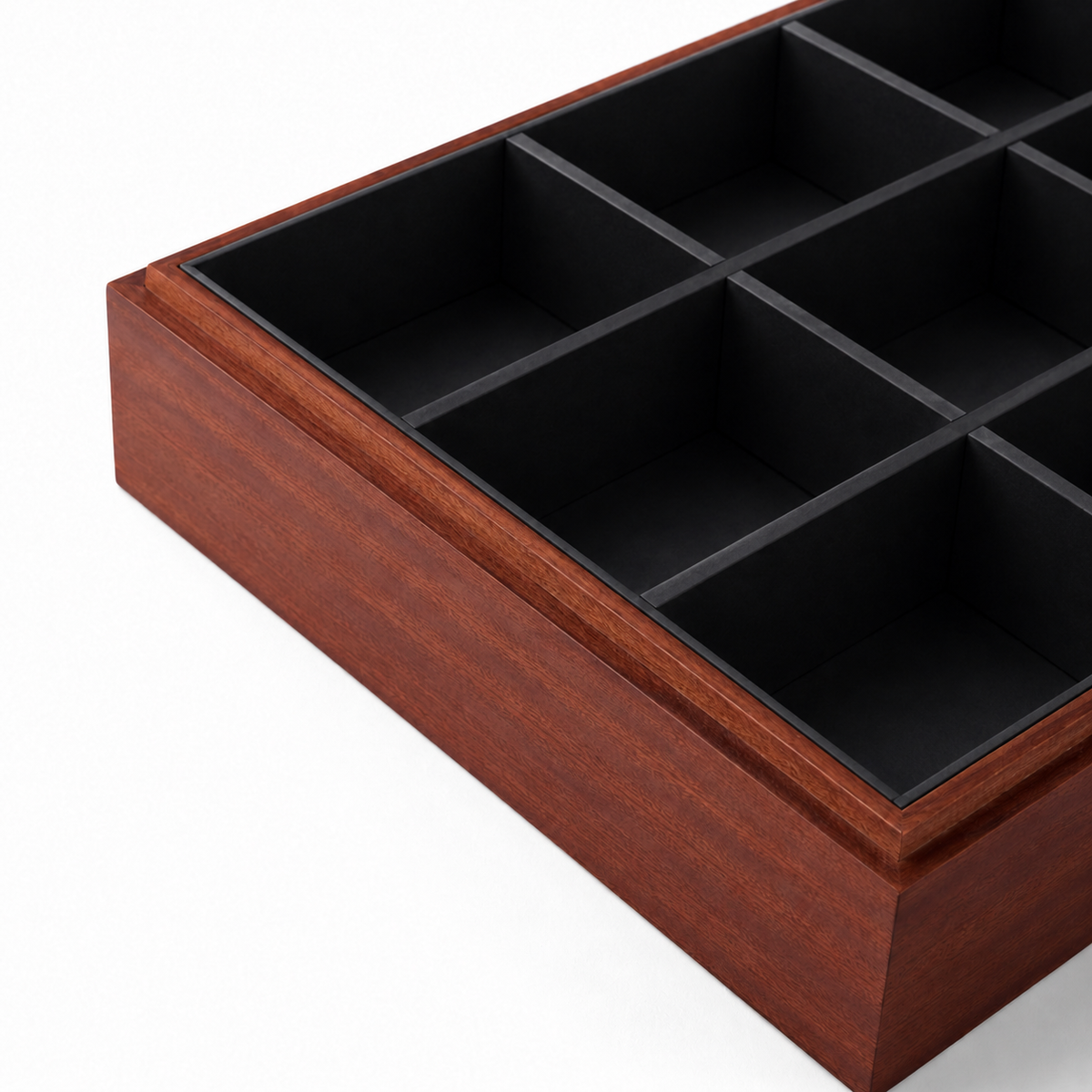 bracelet display and watch display - 15 Black Wooden Wood Watch Bracelet Display Tray T025C15-BK detail view