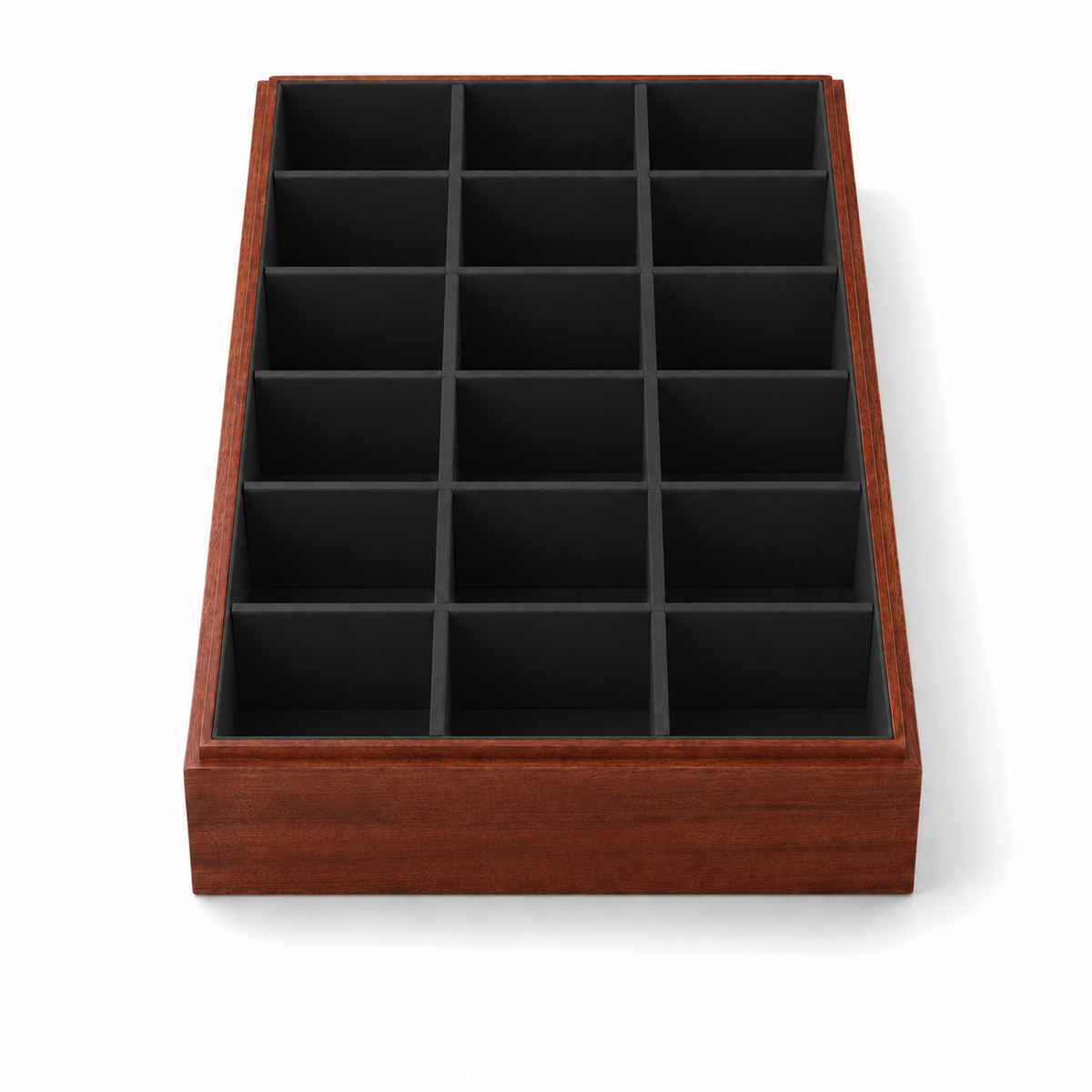 bracelet display and watch display - 18 Black Wooden Wood Watch Display Tray Bracelet T025C18-BK detail view