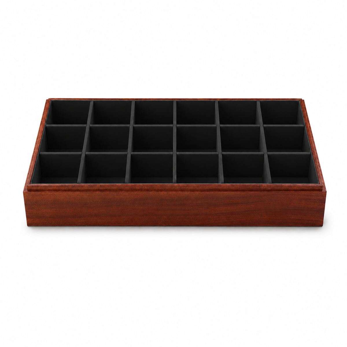 bracelet display and watch display - 18 Black Wooden Wood Watch Display Tray Bracelet T025C18-BK side view