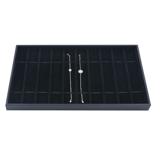 bracelet display and watch display - Black Bracelet Watch Display Tray T001-BR PU-BK front view