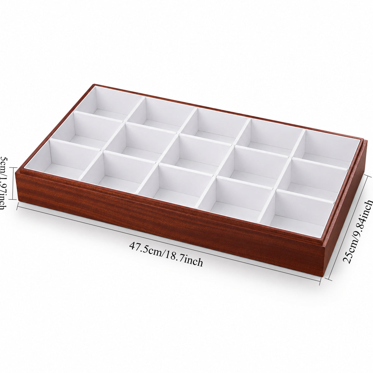 bracelet display and watch display - 15 White Wooden Wood Bracelet Watch Tray Display T025C15-W open view