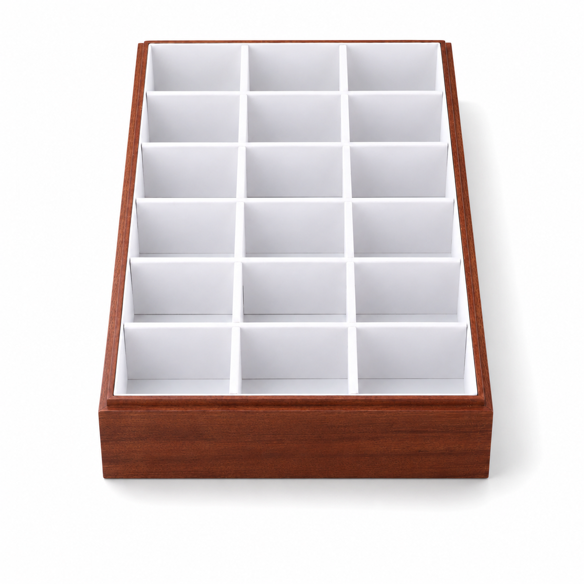 bracelet display and watch display - 18 White Wooden Wood Watch Tray Bracelet Watches T025C18-W detail view
