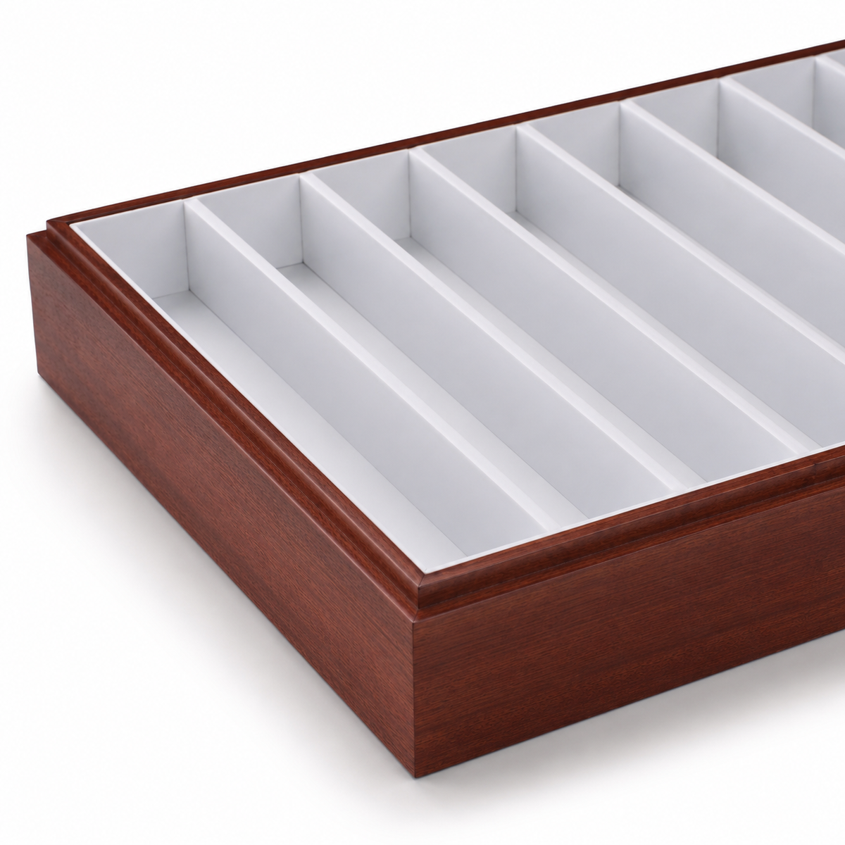 bracelet display - 11 White Wooden Bracelet Tray T025C11-W detail view