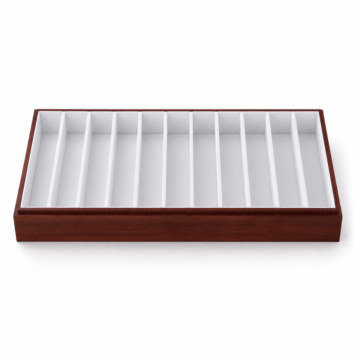 bracelet display - 11 White Wooden Bracelet Tray T025C11-W side view