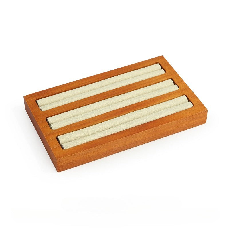 bracelet display - Wooden Wood Display Tray Rings Bracelets C00833 side view
