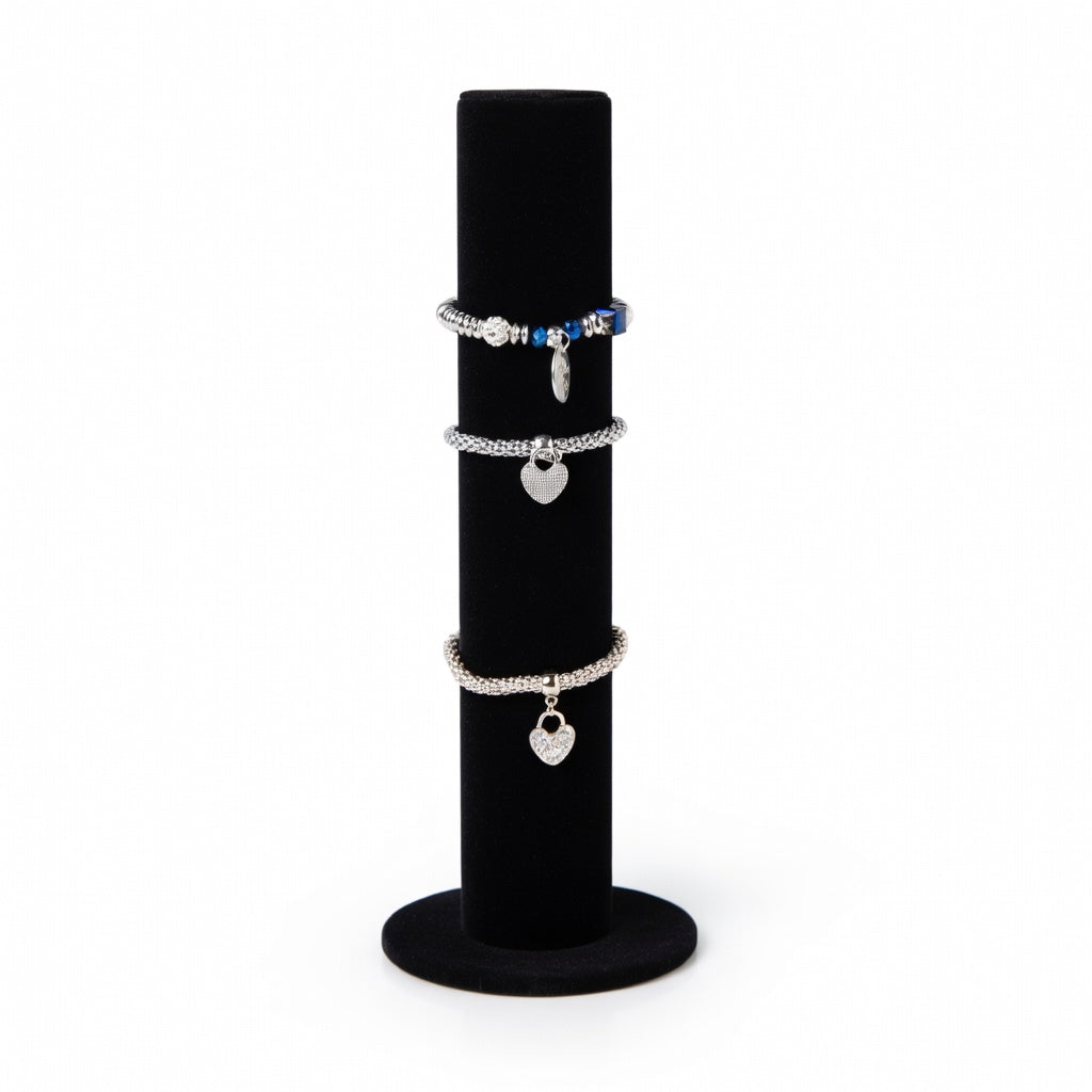 Velvet Cylindrical Bracelet Display Stand - Jewelry Tower Holder