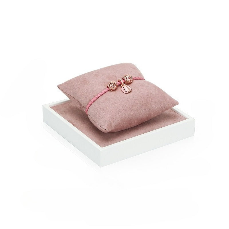 Pink & White Velvet Jewelry Display Set - Complete Retail Stand with Busts, Ring, Earring & Bracelet Holders