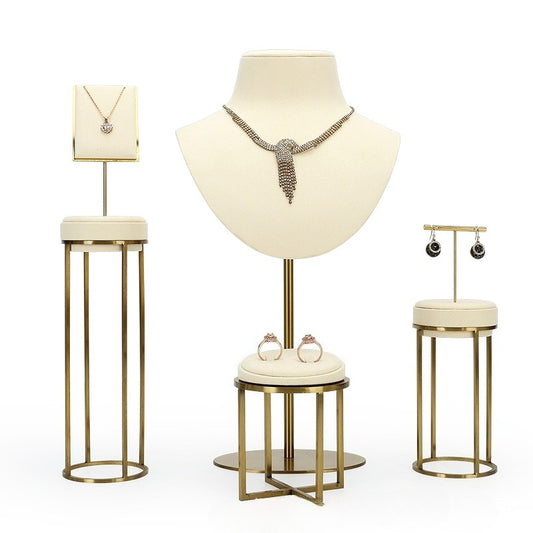 Metal & Microfiber Mannequin Display Stand for Necklaces, Earrings and Pendants