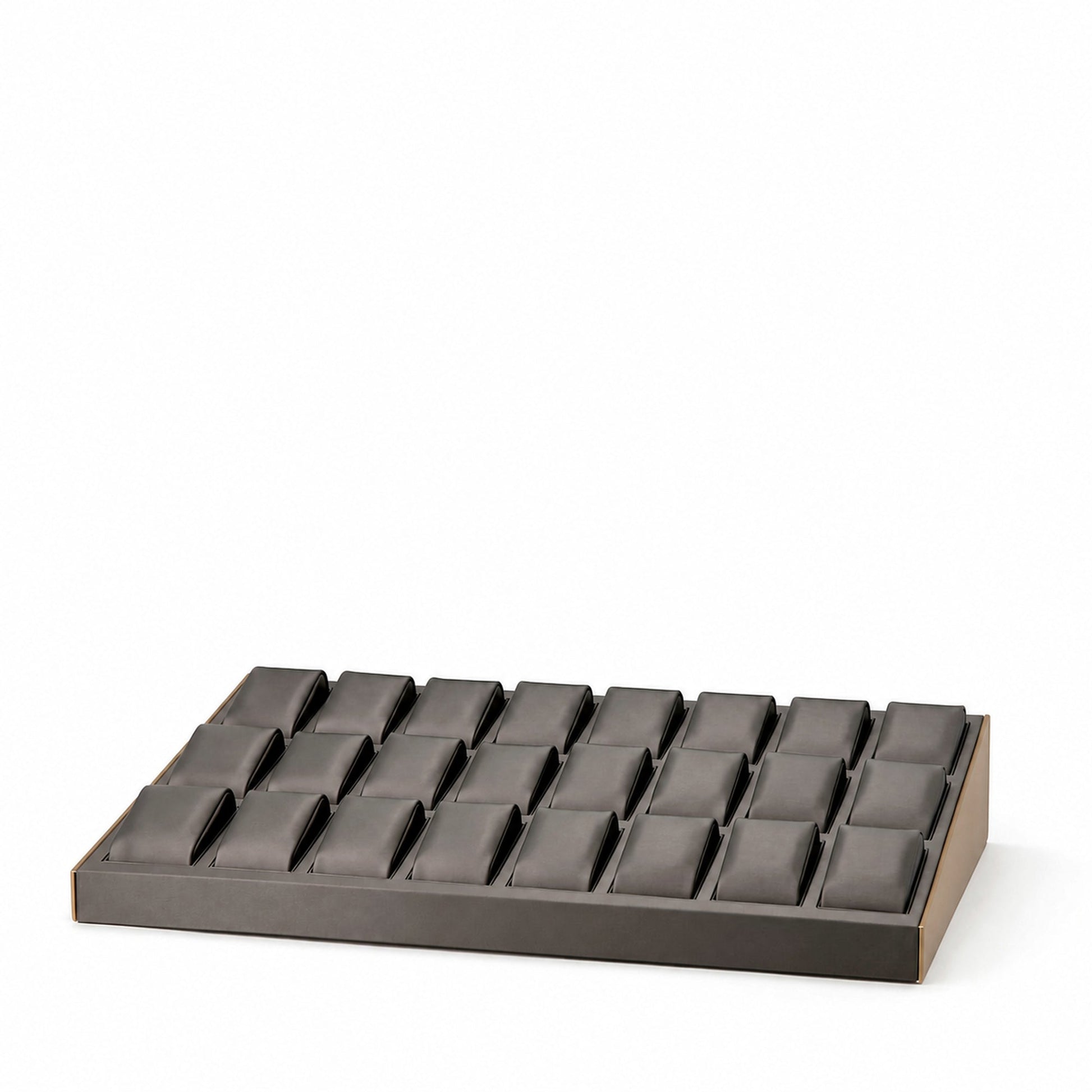 Custom Charcoal 24-Slot Watch Display Tray without the backboard and without watches