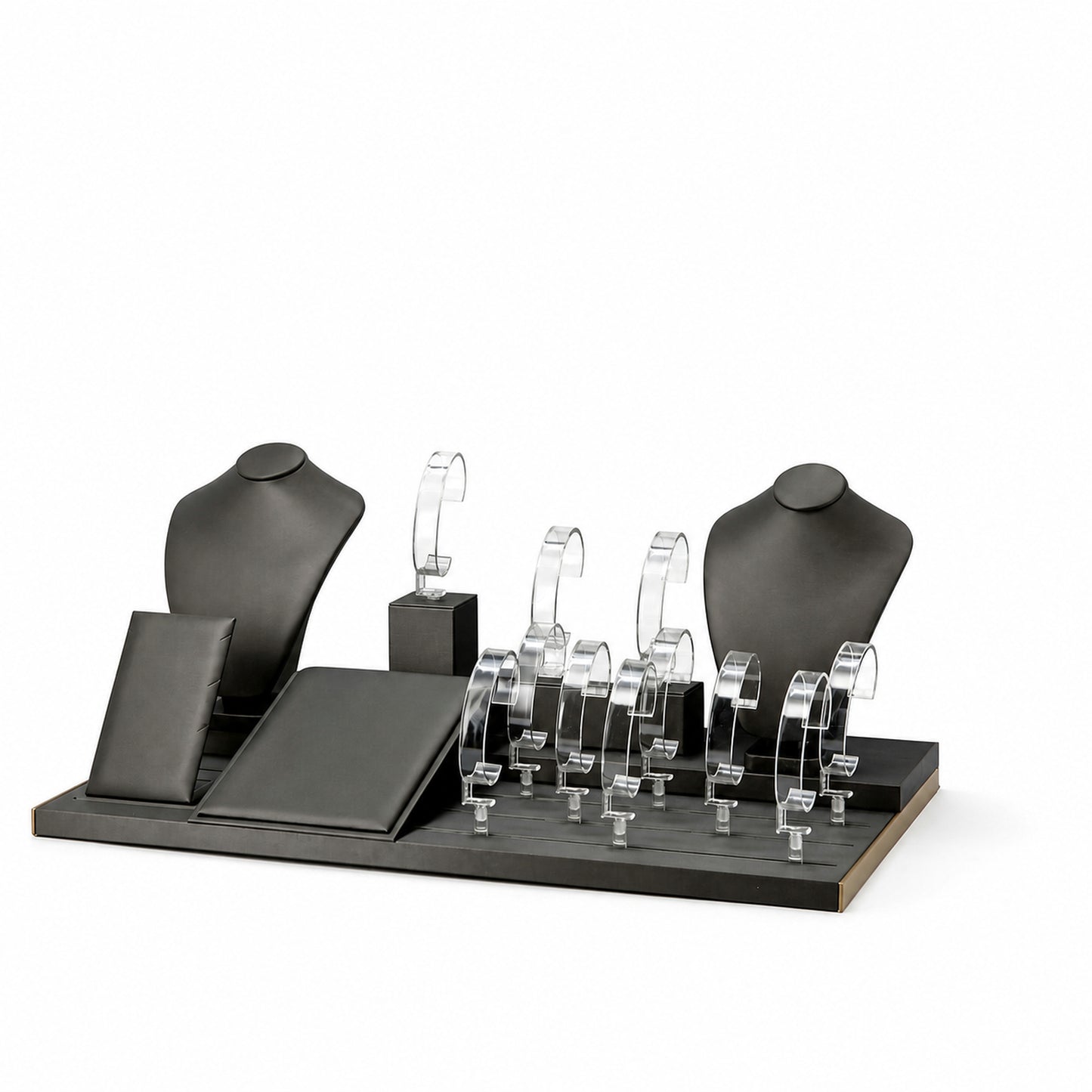 Custom Charcoal Bust and Watch Display Counter Set without the backboard for configuration review