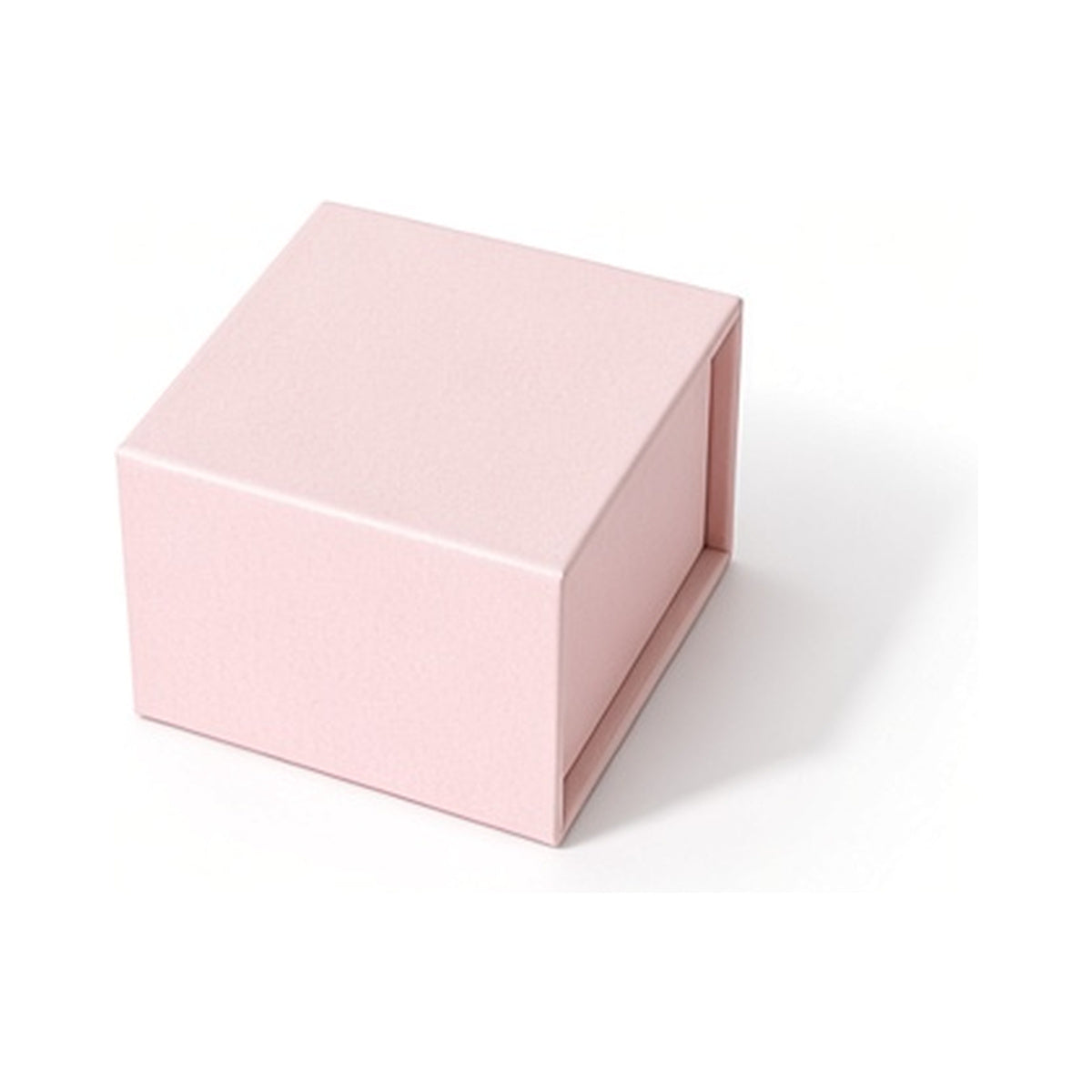 Pearl pink custom magnetic jewelry box in 10 x 10 x 3.5 cm