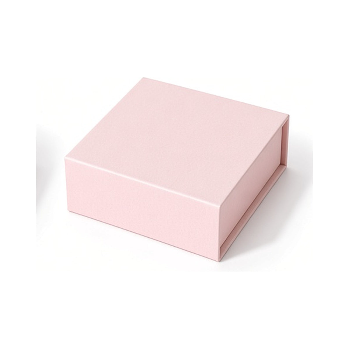 Pearl pink custom magnetic jewelry box in 7 x 7 x 3.5 cm