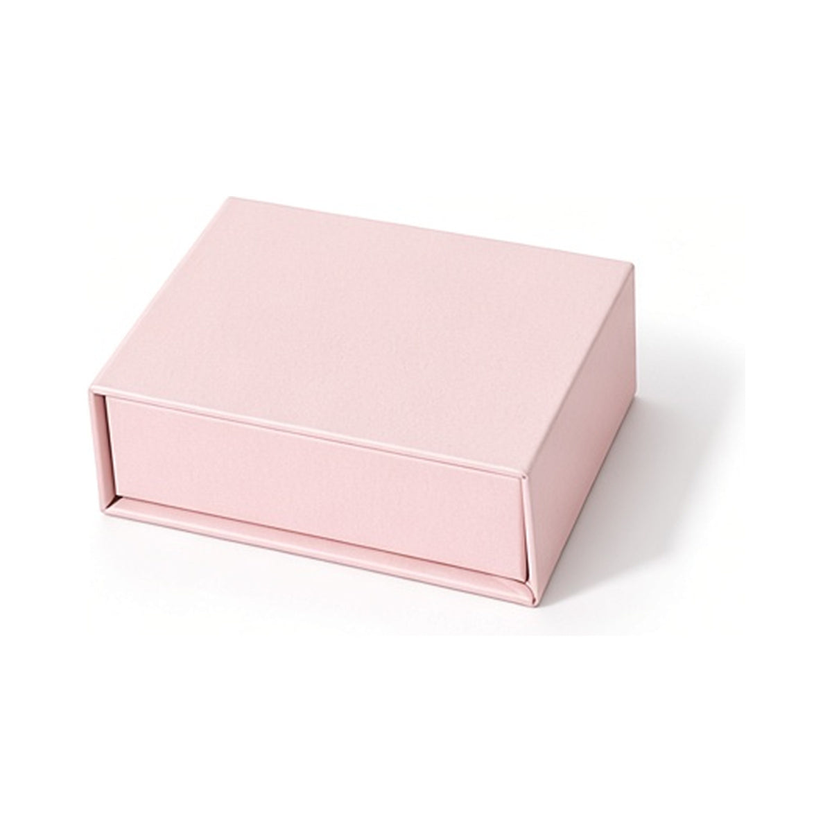 Pearl pink custom magnetic jewelry box in 9 x 9 x 3.5 cm