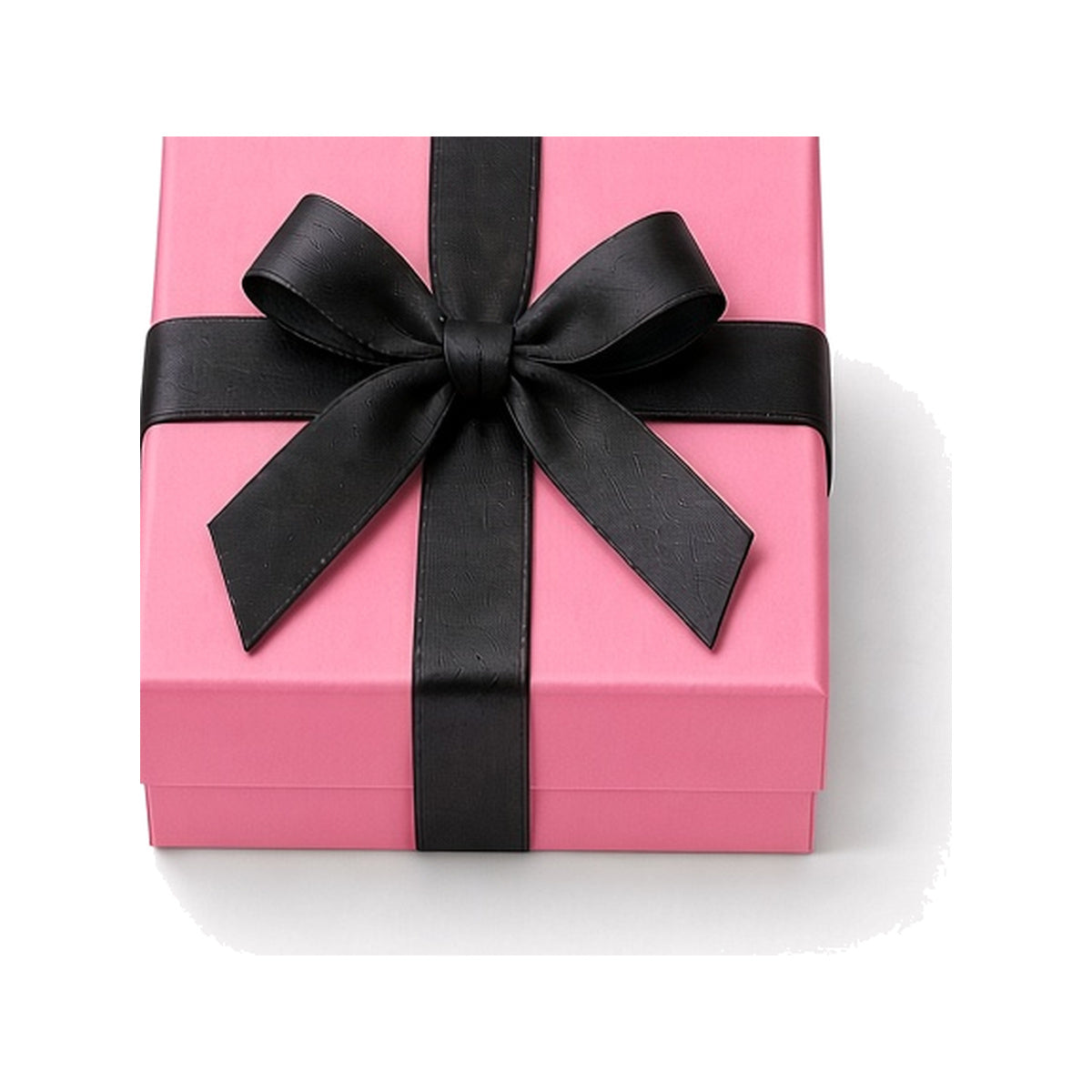 Pink ribbon closure custom jewelry box in 10 x 10 x 3.5 cm