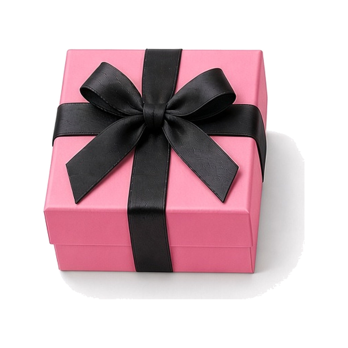 Pink ribbon closure custom jewelry box in 5 x 5 x 3.5 cm