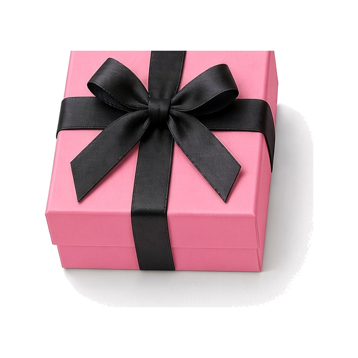 Pink ribbon closure custom jewelry box in 9 x 9 x 5 cm