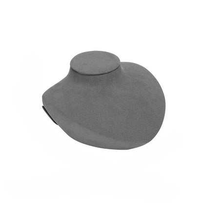 Grey Microfiber Human Bust Jewelry Display Stand, Luxury Necklace & Ring Display Prop