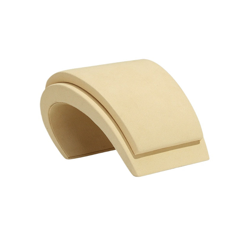 New Superfine Fiber Beige Jewelry Display Stand | Ring Necklace Holder for Gold, Pearl & Fine Jewelry