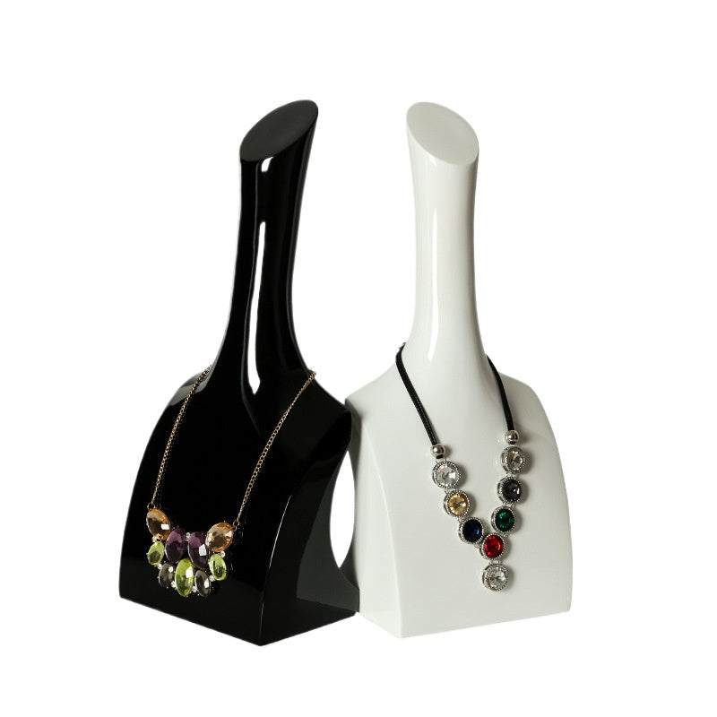 White Painted Necklace Display Bust