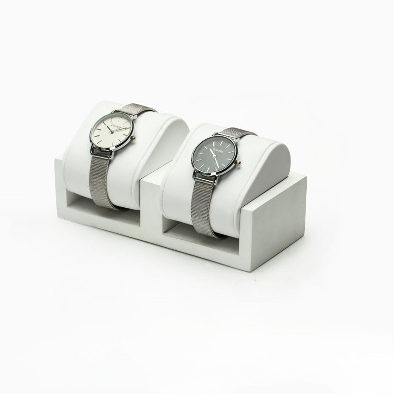 Black 2 Watch Display Stand, Leather Pillow Watch Holder for Retail & Home