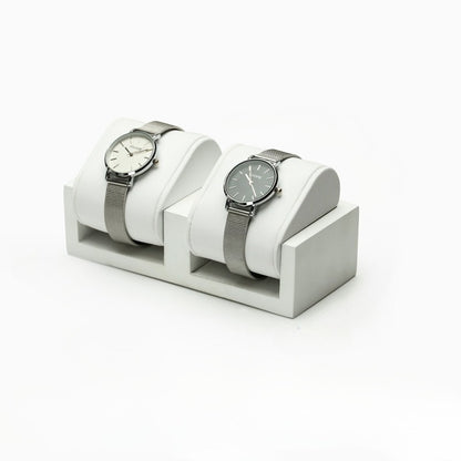 Black 2 Watch Display Stand, Leather Pillow Watch Holder for Retail & Home
