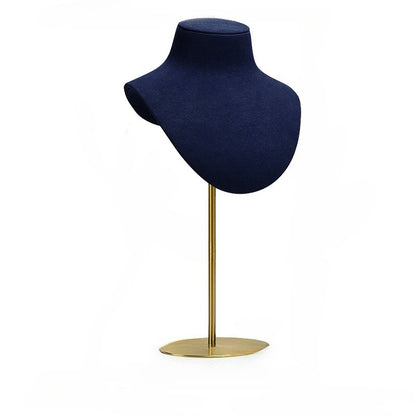 Luxury Gold Curved Jewelry Display Stand - Velvet Necklace Earring Ring Rack