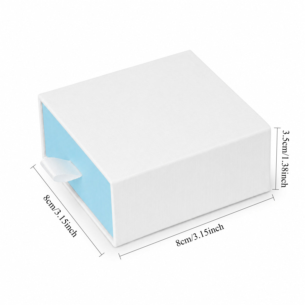White & Baby Blue Drawer Jewelry Boxes – 24 Pack