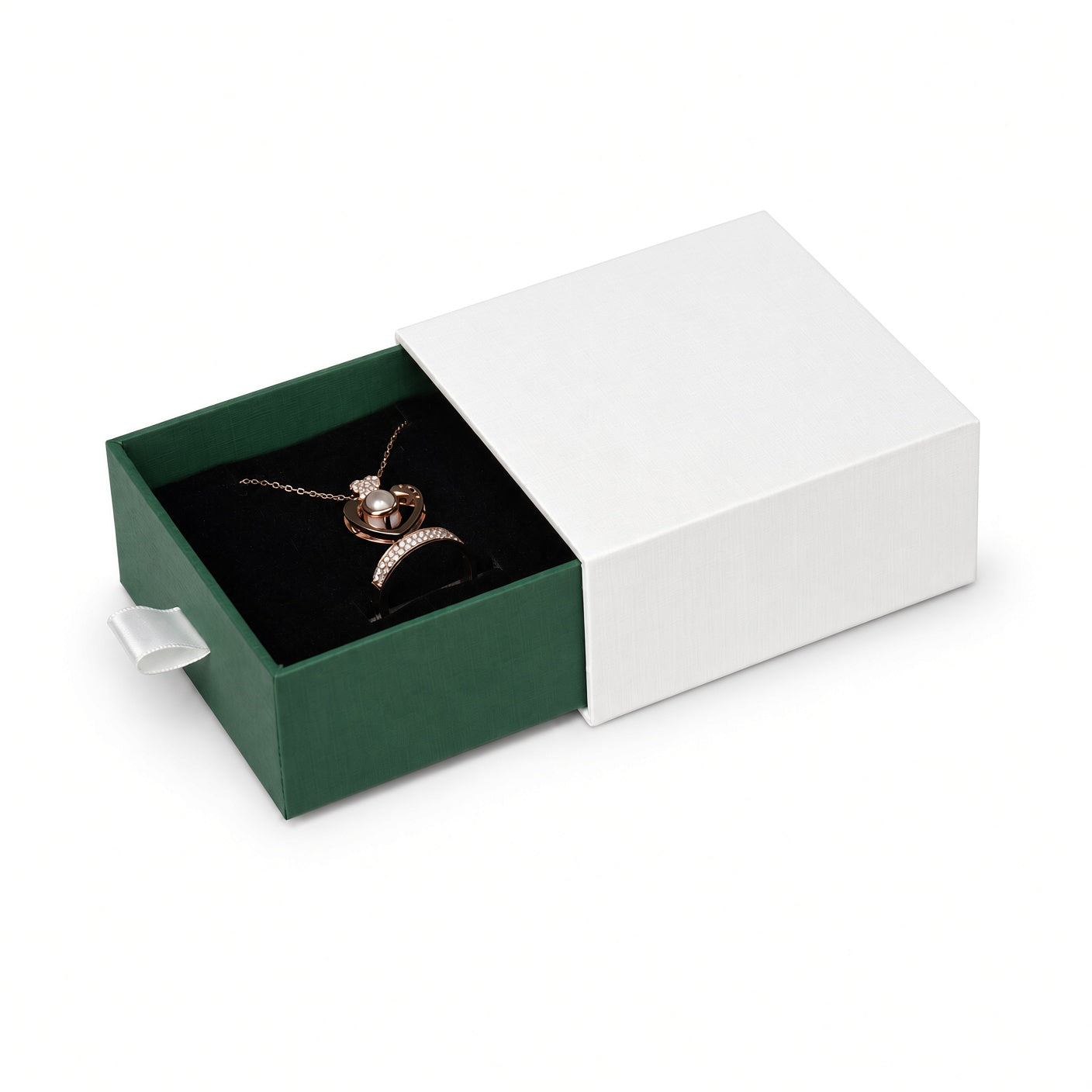 White & Green Drawer Jewelry Boxes – 24 Pack