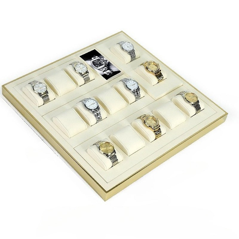 Ivory Microfiber Watch Display Tray for Luxury Watch Showcase