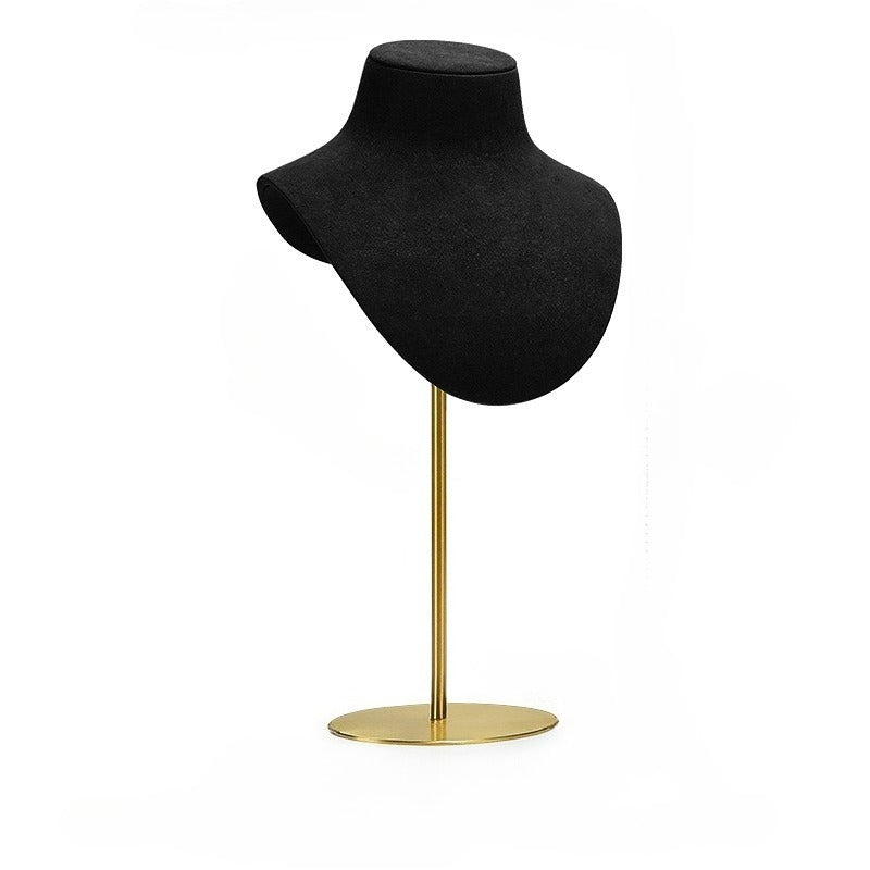 Black Microfiber Jewelry Display Stand for Necklaces Rings Earrings