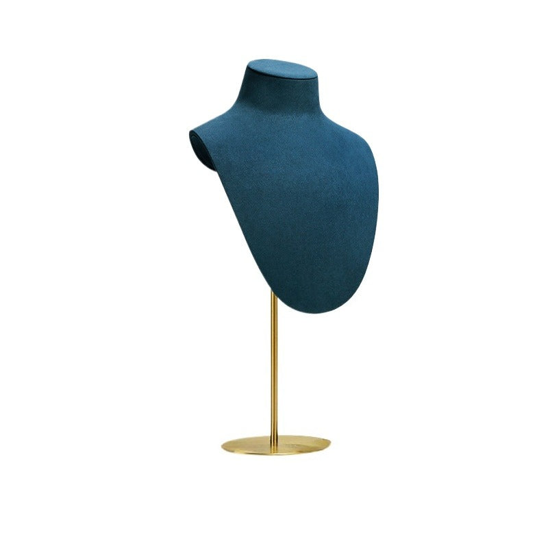 New Metal & Microfiber Jewelry Display Mannequin | Necklace Stand & Organizer for Window Showcase
