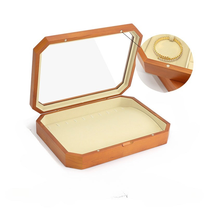Wooden Magnetic Jewelry Box for Rings, Necklaces & Earrings