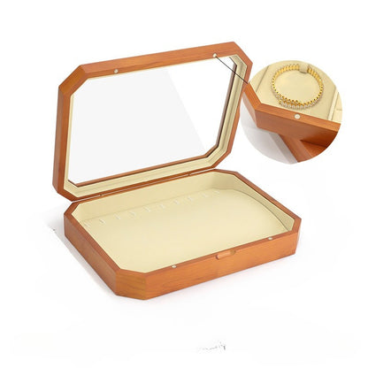 Wooden Magnetic Jewelry Box for Rings, Necklaces & Earrings