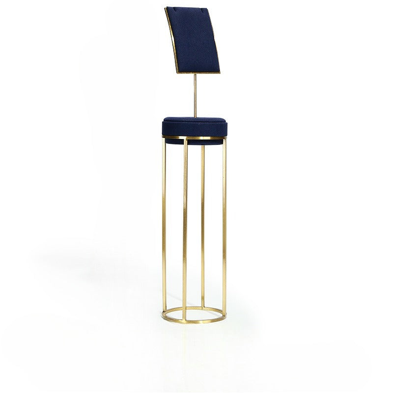 Luxury Gold Curved Jewelry Display Stand - Velvet Necklace Earring Ring Rack
