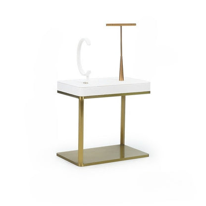 Luxury Velvet Leather & Lacquered Jewelry Display Stand for Earrings Necklaces