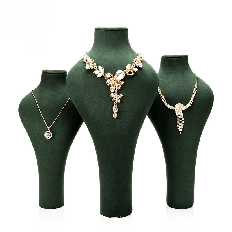 Green Necklace Display Bust Jewelry Stand