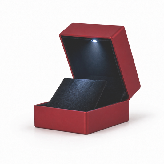 earring box - 12Pcs Red Black Earring Box LB56E-R-12Pcs front view