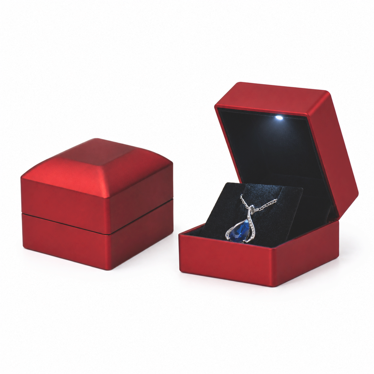 earring box - 12Pcs Red Black Earring Box LB56E-R-12Pcs side view