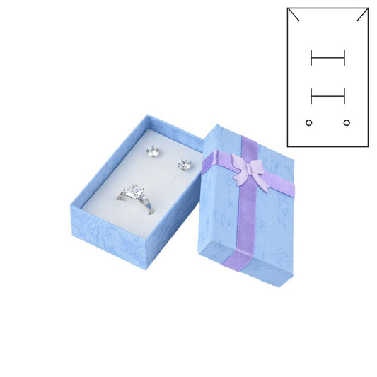 earring box - 24pcs Blue Earring Boxes B10-32-PB front view