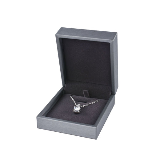 earring box and pendant box - 12pcs Gray Black PU Leather Pendant Earring Boxes P06P-GR GR front view