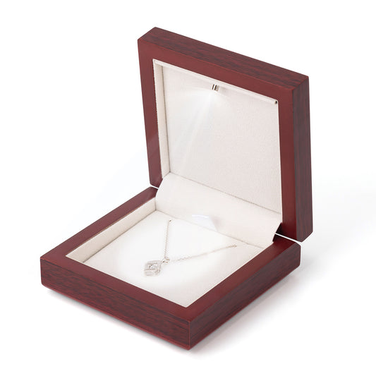 earring box and pendant box - 12pcs Red Wooden Earring Pendant Box Display LB39P-WO BE front view