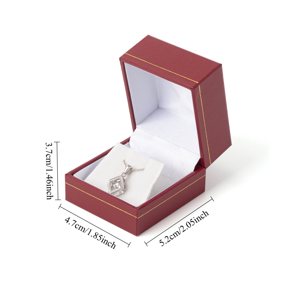 earring box and pendant box - 24pcs Gold Red Earring Pendant Box LE3-R W side view