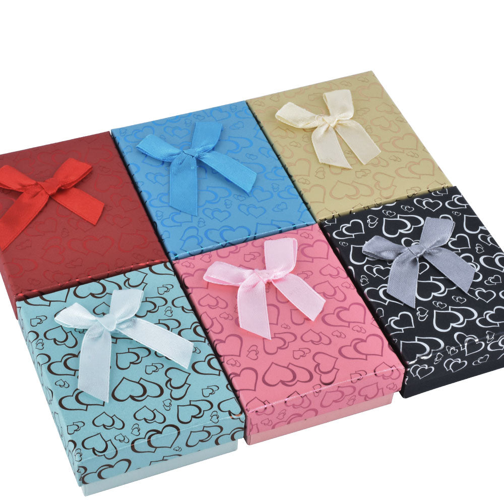 earring box and pendant box and necklace box - 12pcs Gold Pendant Earring Necklace Boxes B15-34-MX2 front view