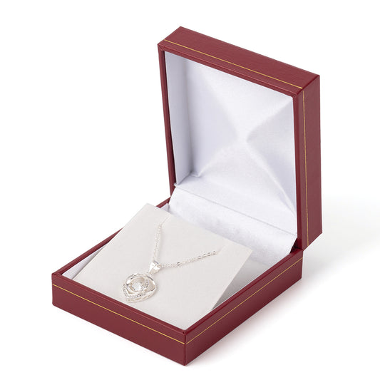 earring box and pendant box - 12pcs Red Gold Leatherette Earring Box Pendant LE7-R W front view