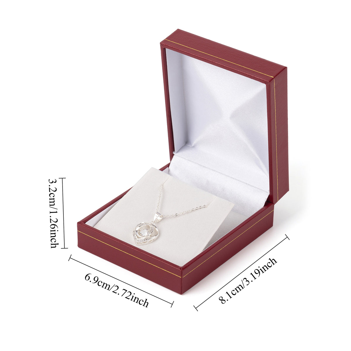 earring box and pendant box - 12pcs Red Gold Leatherette Earring Box Pendant LE7-R W side view