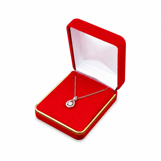 earring box and pendant box - Red Velvet Pendant and Earring Boxes with Gold Trim - 12 Pack SE4-RD front view