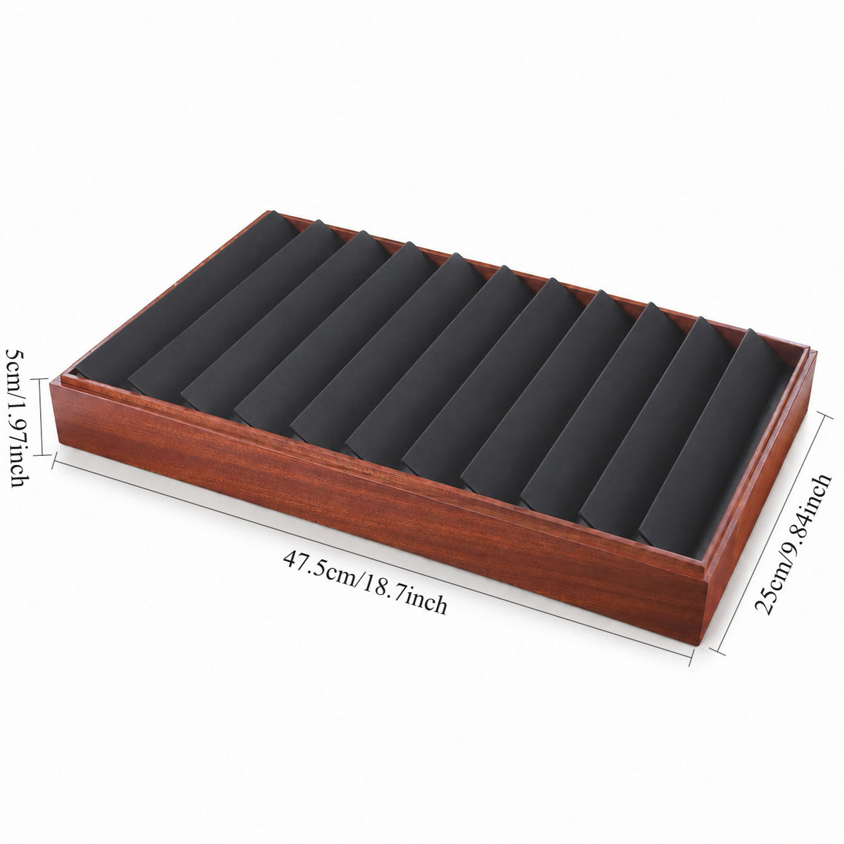 earring display - 11 Black Wooden Earring Display Tray T025E11-BK open view