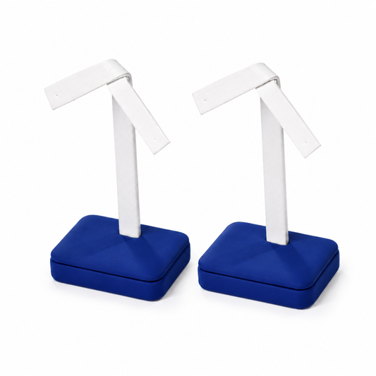 earring display - Blue White Earring Display Stand D069E-BW front view